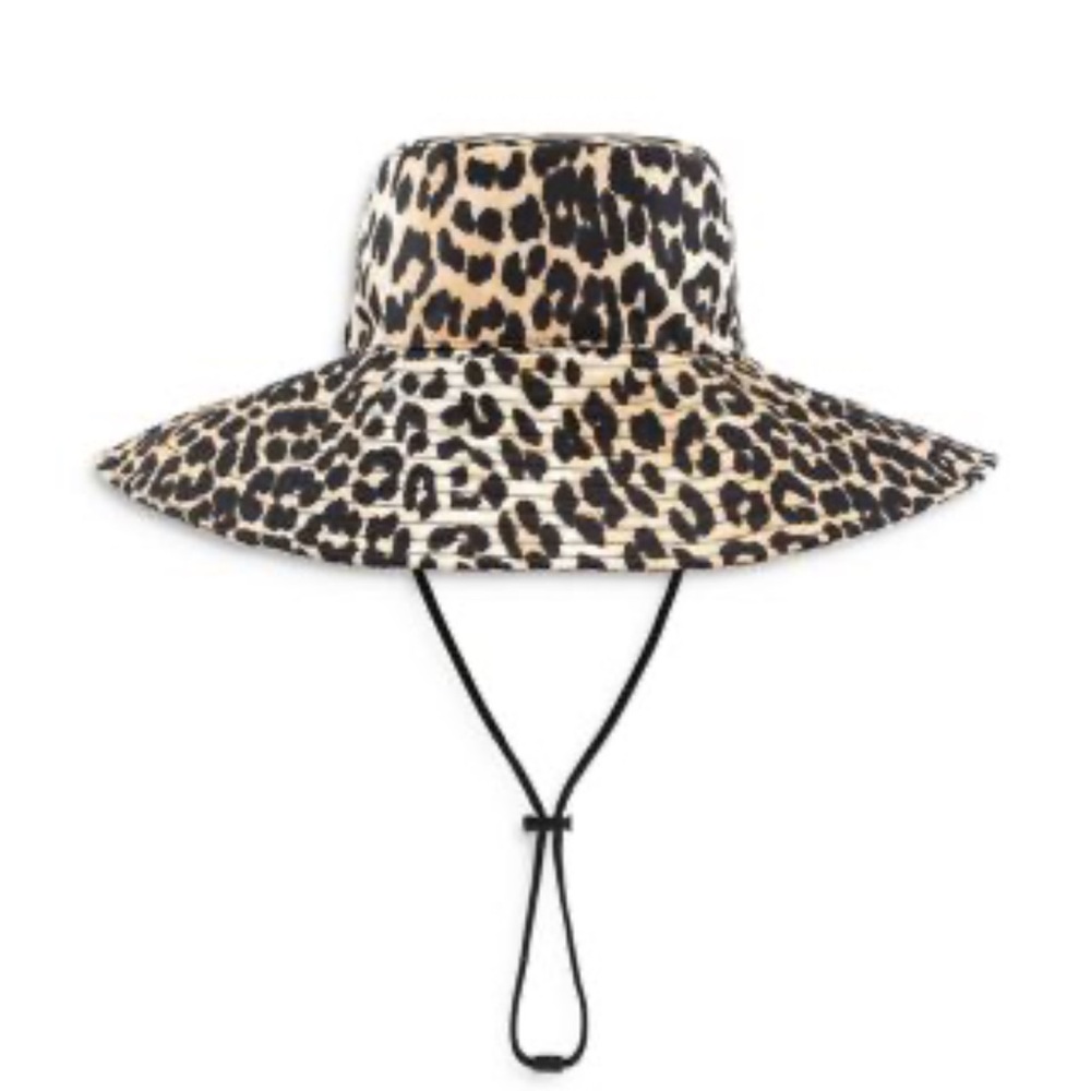 Ganni Leopard Wide Brim Sun Hat M/L